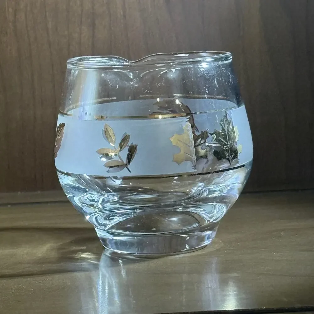 Vintage Libbey Golden Foliage creamer MCM drinkware barware serve-ware